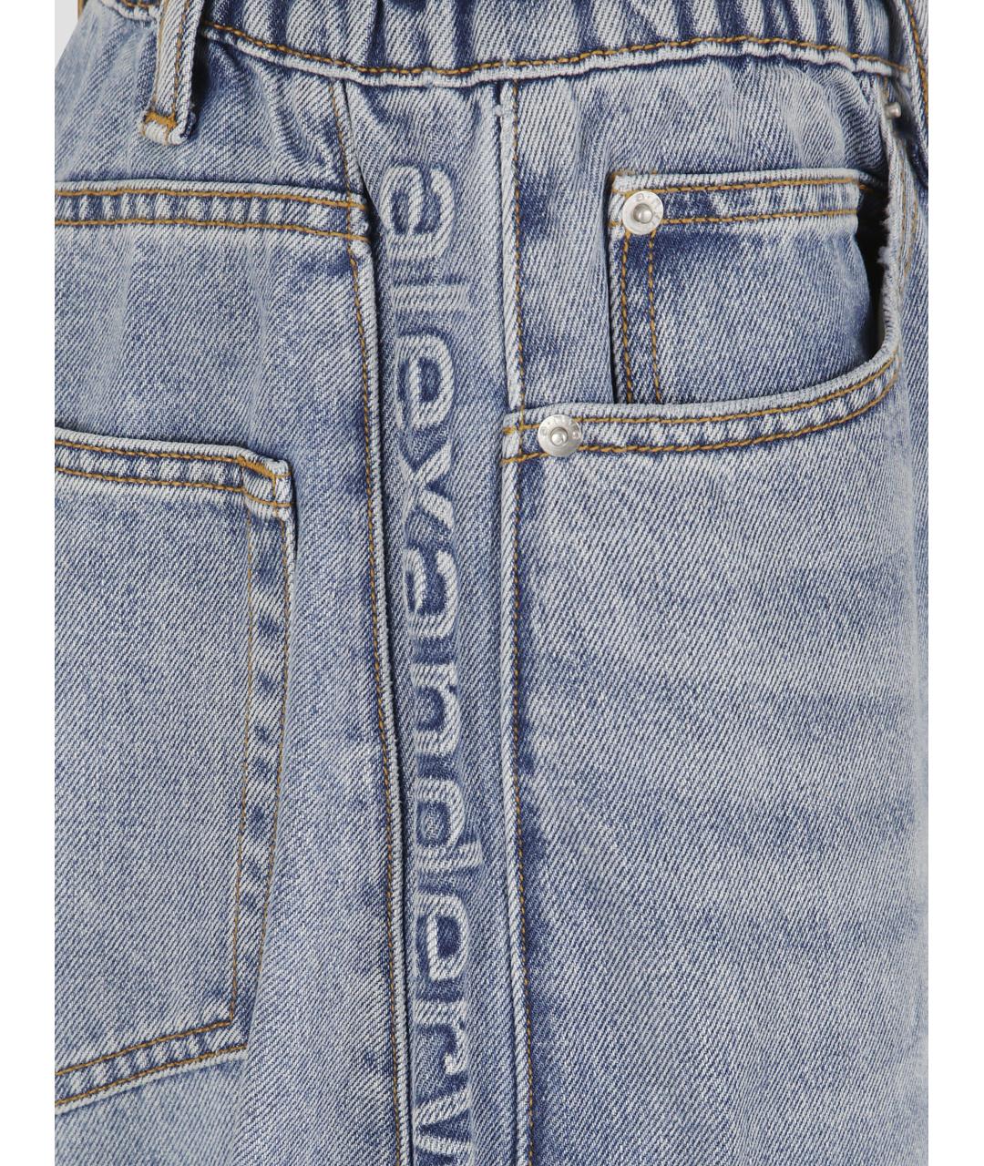 ALEXANDER WANG Синие хлопковые прямые джинсы, фото 3