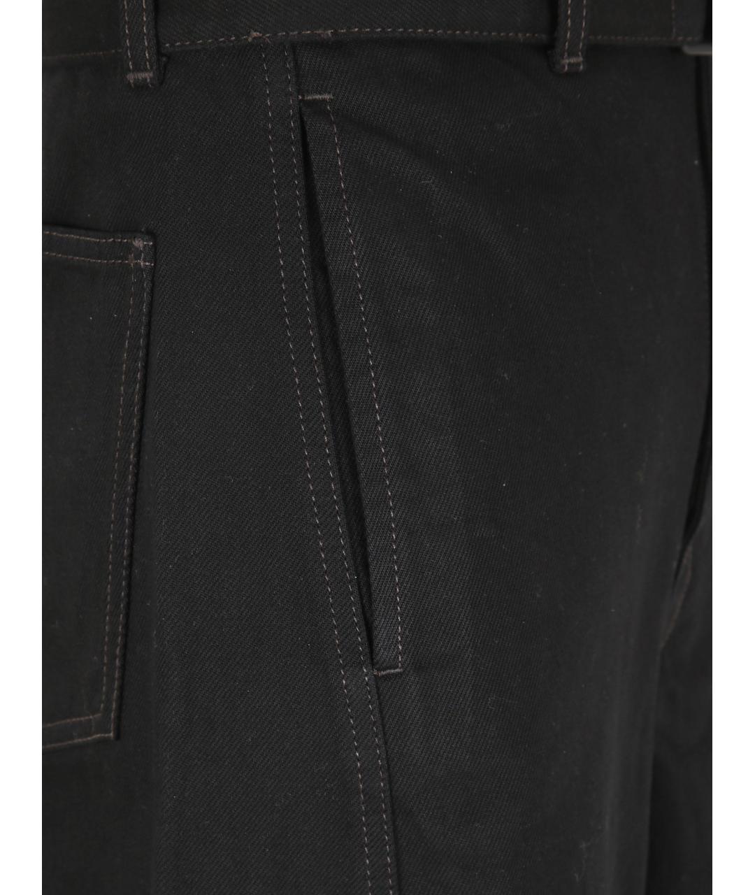 LEMAIRE Черные хлопковые прямые брюки, фото 3