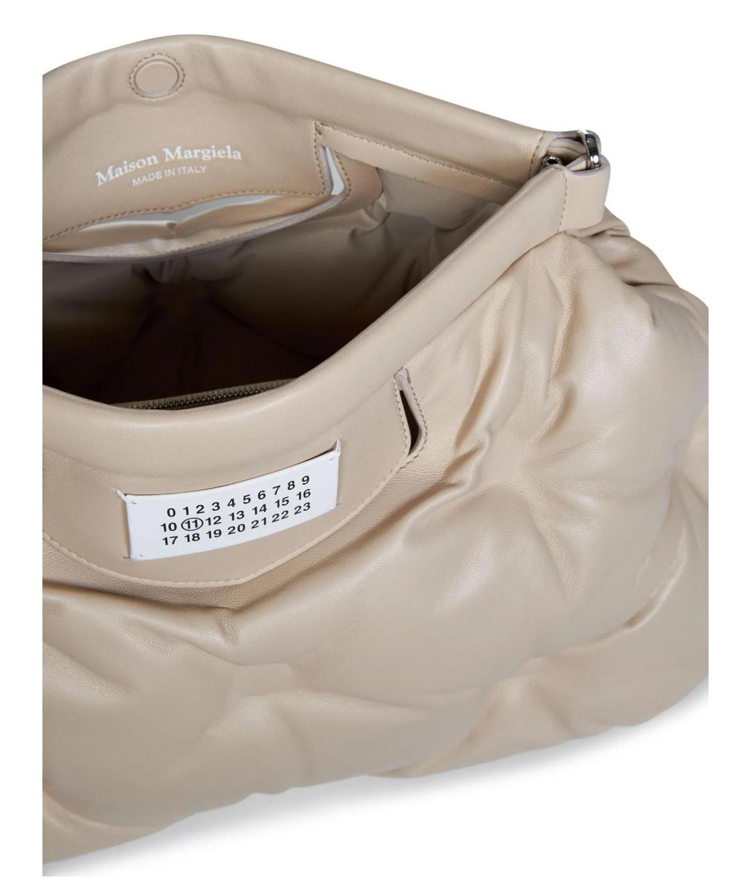MAISON MARGIELA Бежевая кожаная сумка на плечо, фото 2