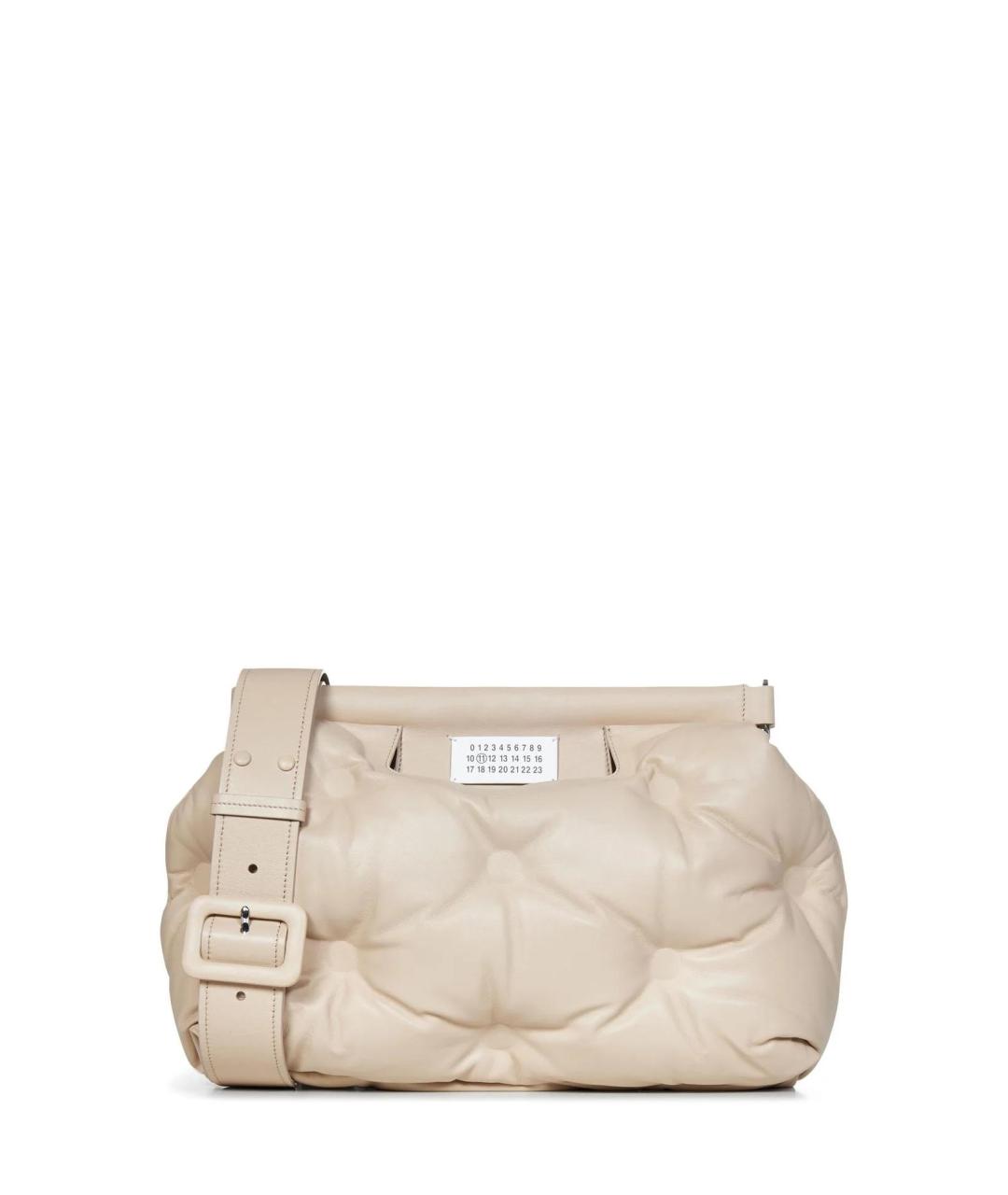 MAISON MARGIELA Бежевая кожаная сумка на плечо, фото 1