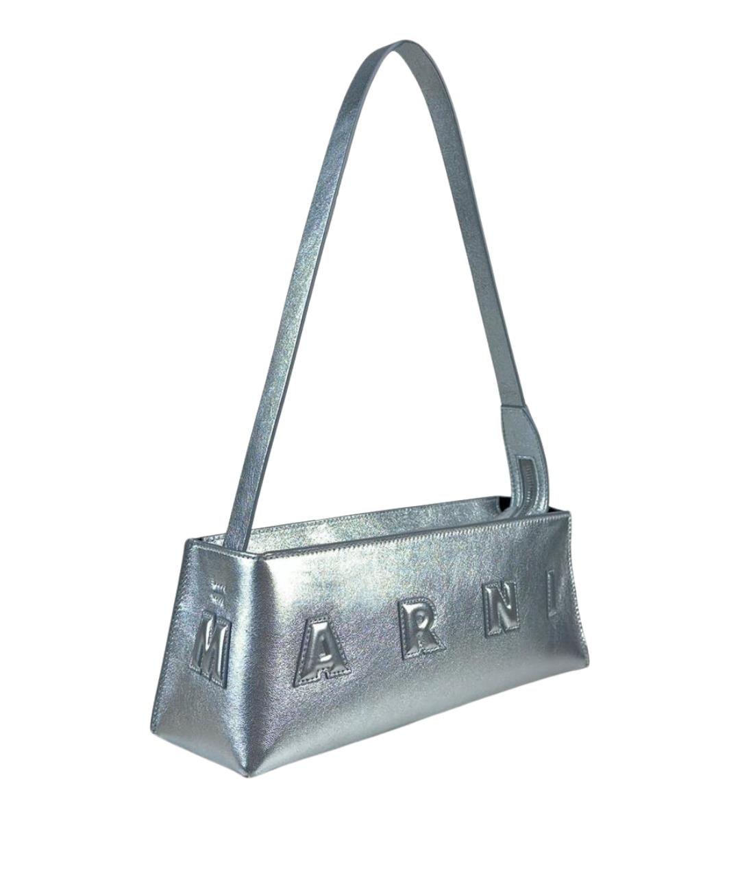 MARNI Серебряная кожаная сумка через плечо, фото 1