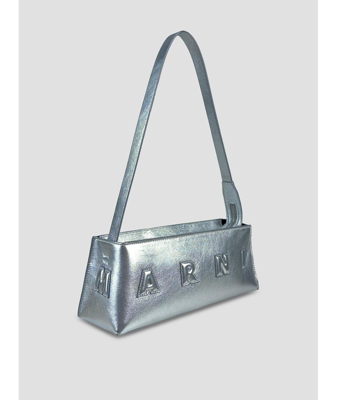 MARNI Серебряная кожаная сумка через плечо, фото 4