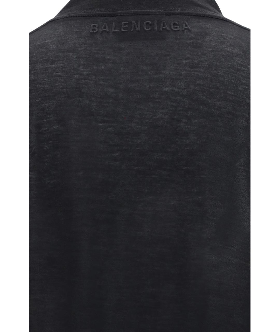 BALENCIAGA Черная хлопковая футболка, фото 3