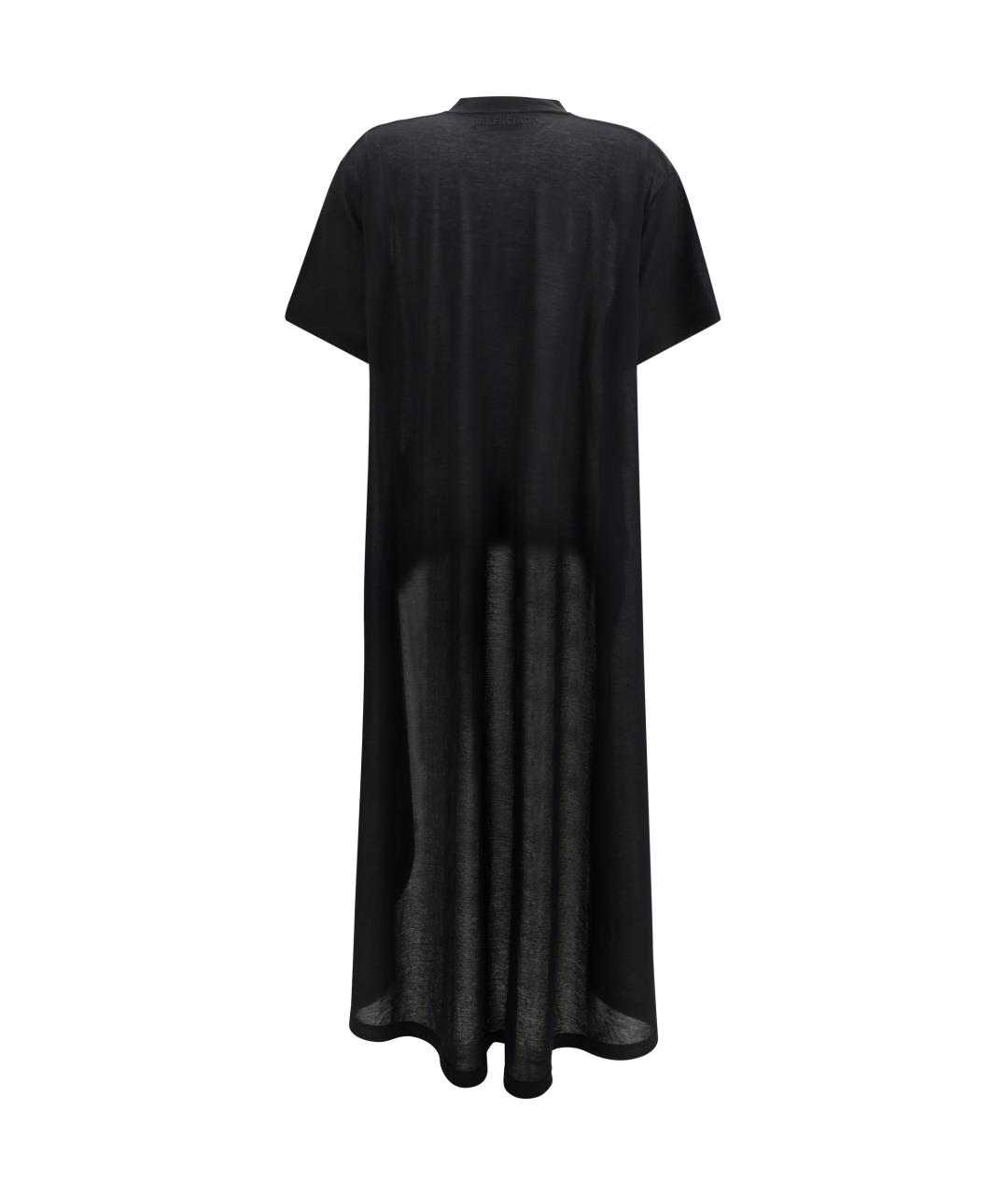 BALENCIAGA Черная хлопковая футболка, фото 2