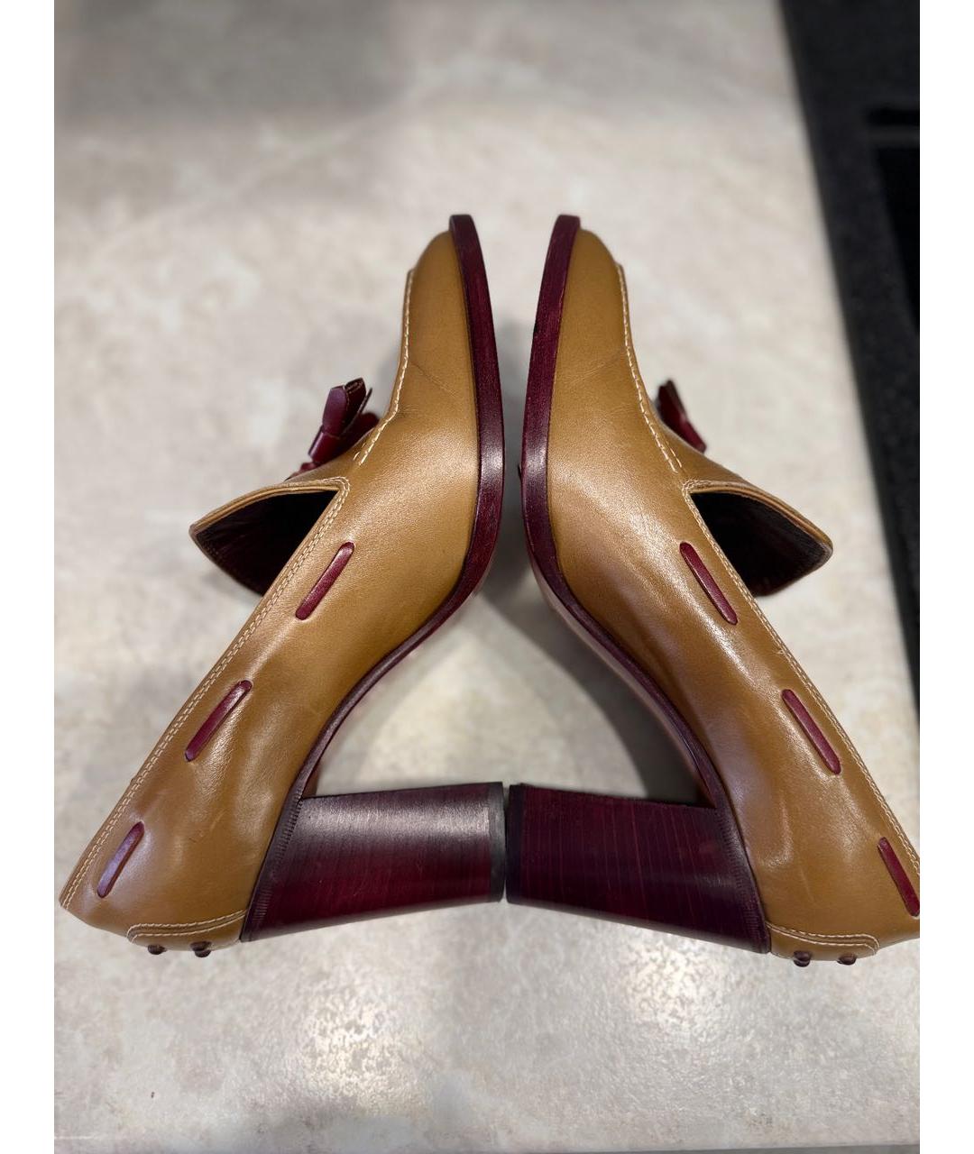 TOD'S Бежевые кожаные лоферы, фото 9