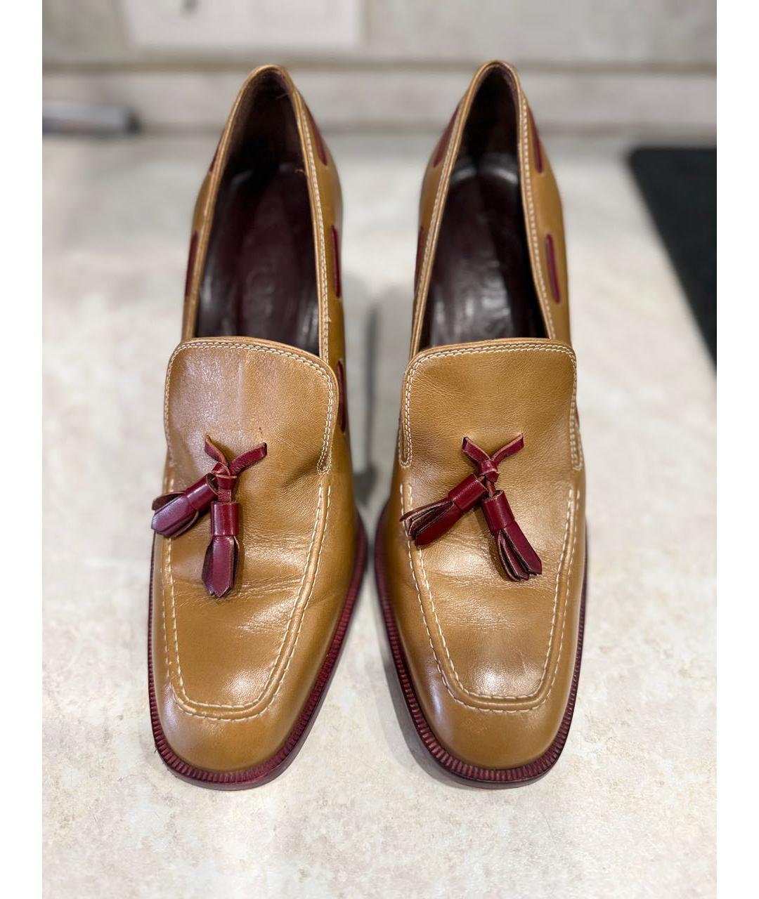 TOD'S Бежевые кожаные лоферы, фото 2