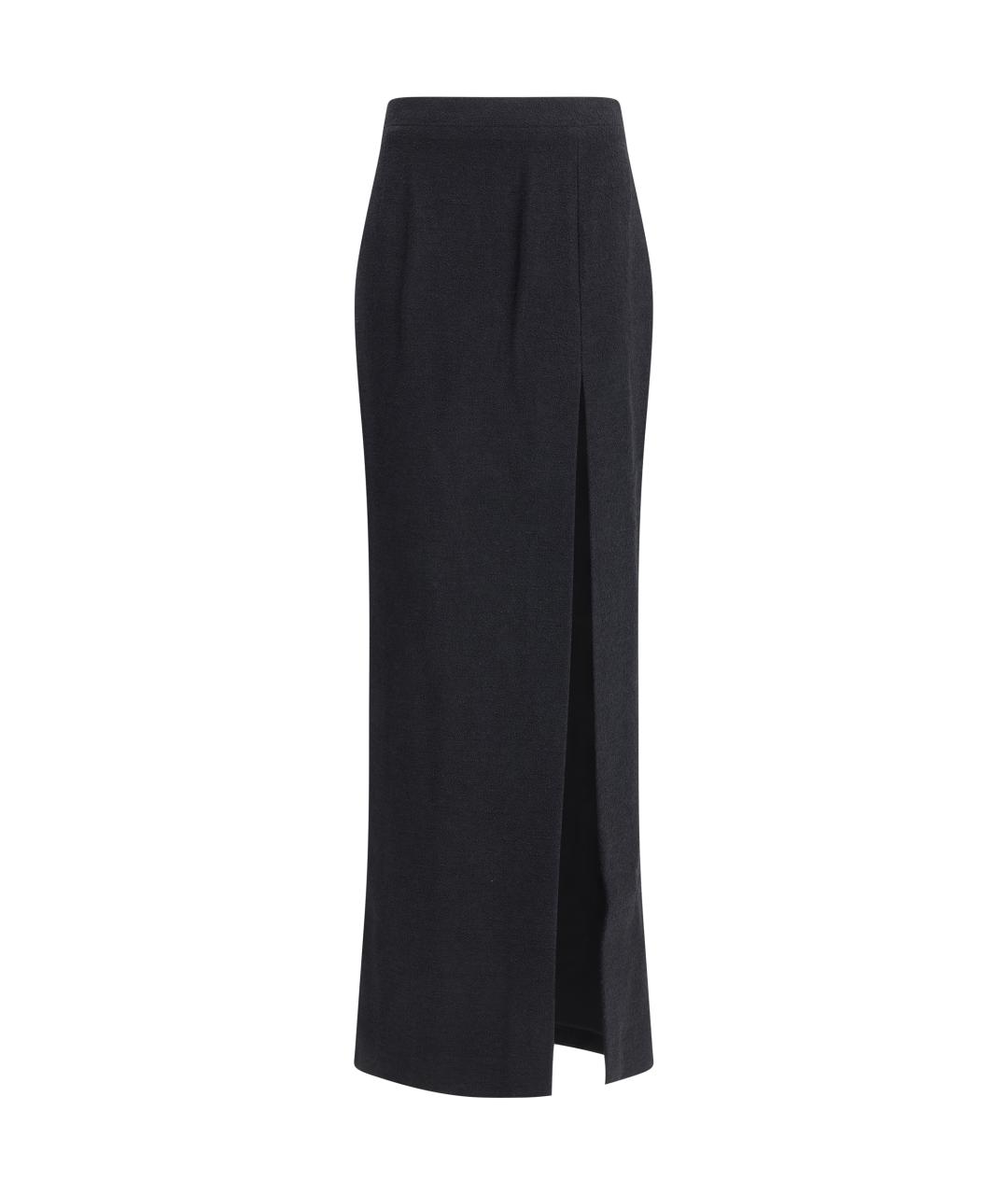 ALESSANDRA RICH Черная шерстяная юбка макси, фото 1