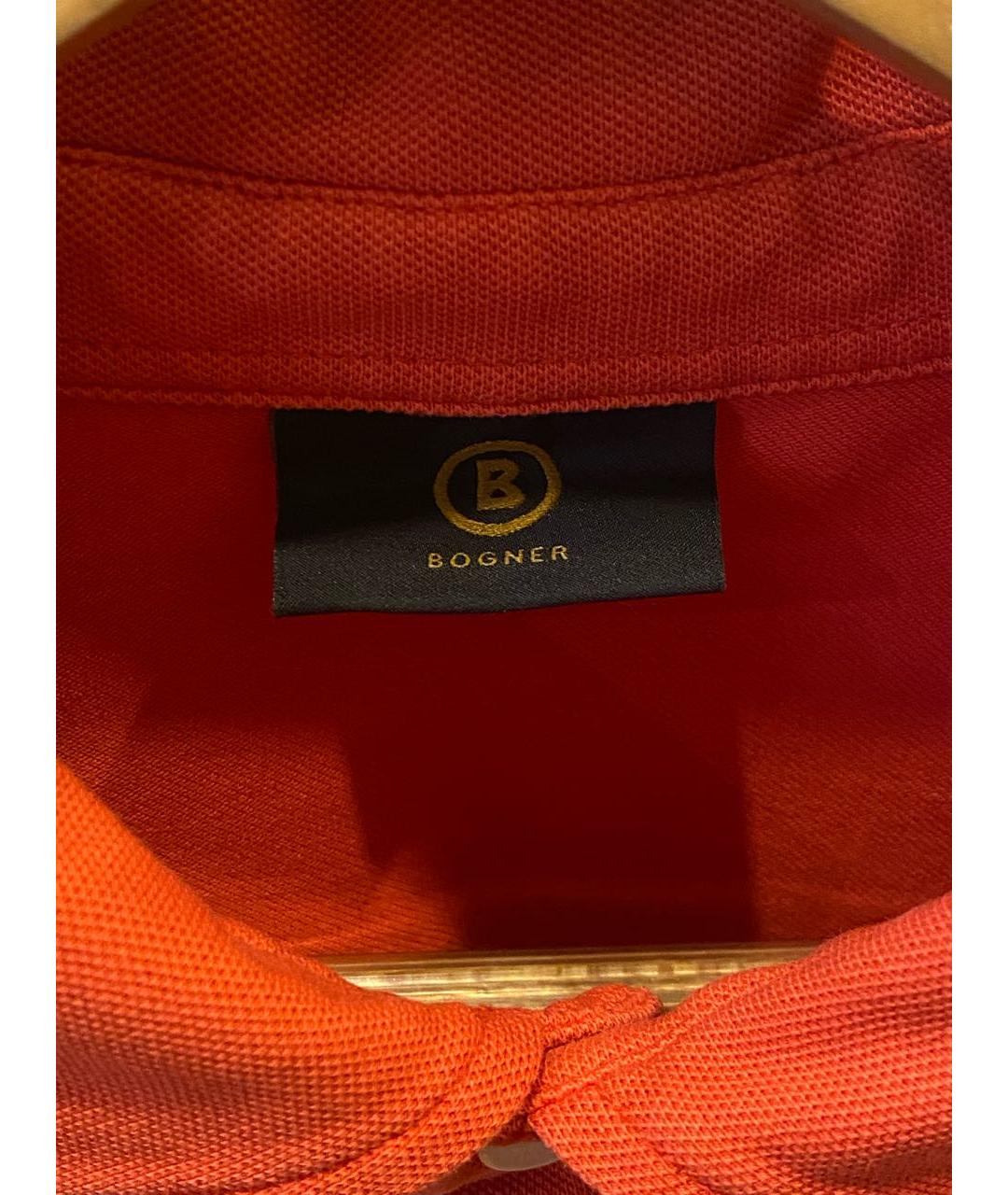 BOGNER Коралловое хлопко-эластановое поло с коротким рукавом, фото 5