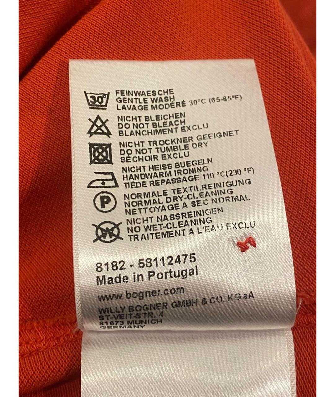 BOGNER Коралловое хлопко-эластановое поло с коротким рукавом, фото 8