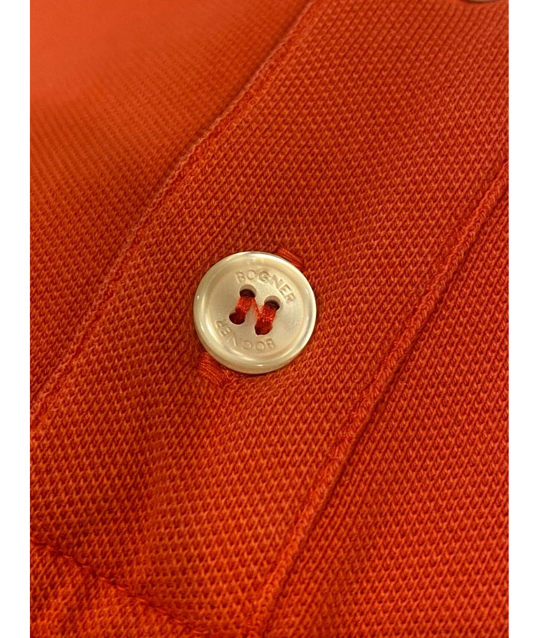 BOGNER Коралловое хлопко-эластановое поло с коротким рукавом, фото 6