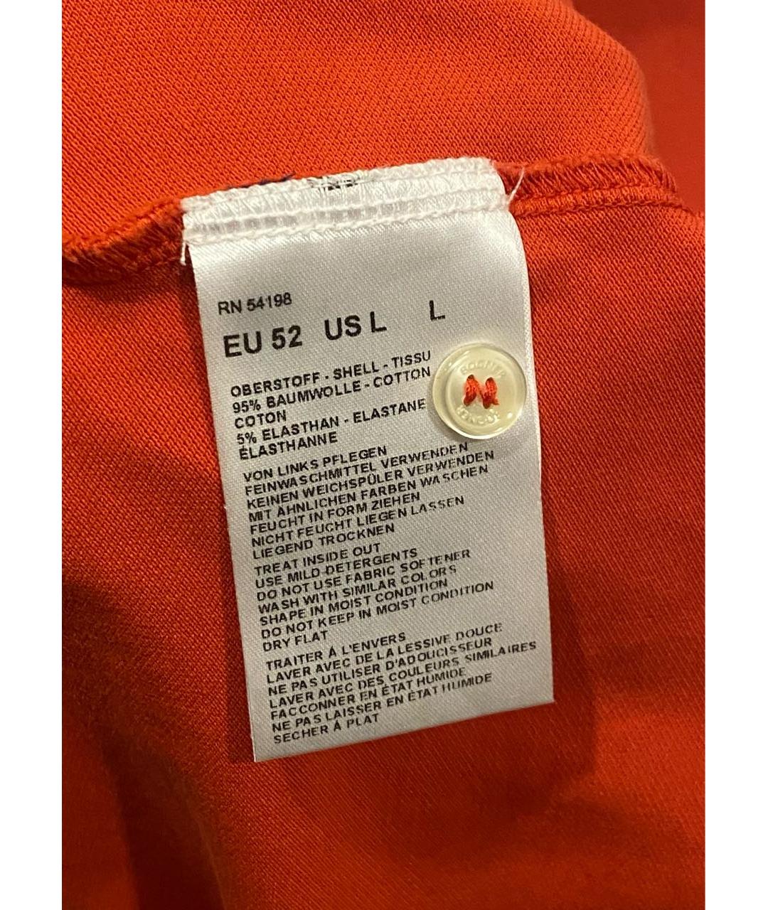 BOGNER Коралловое хлопко-эластановое поло с коротким рукавом, фото 7