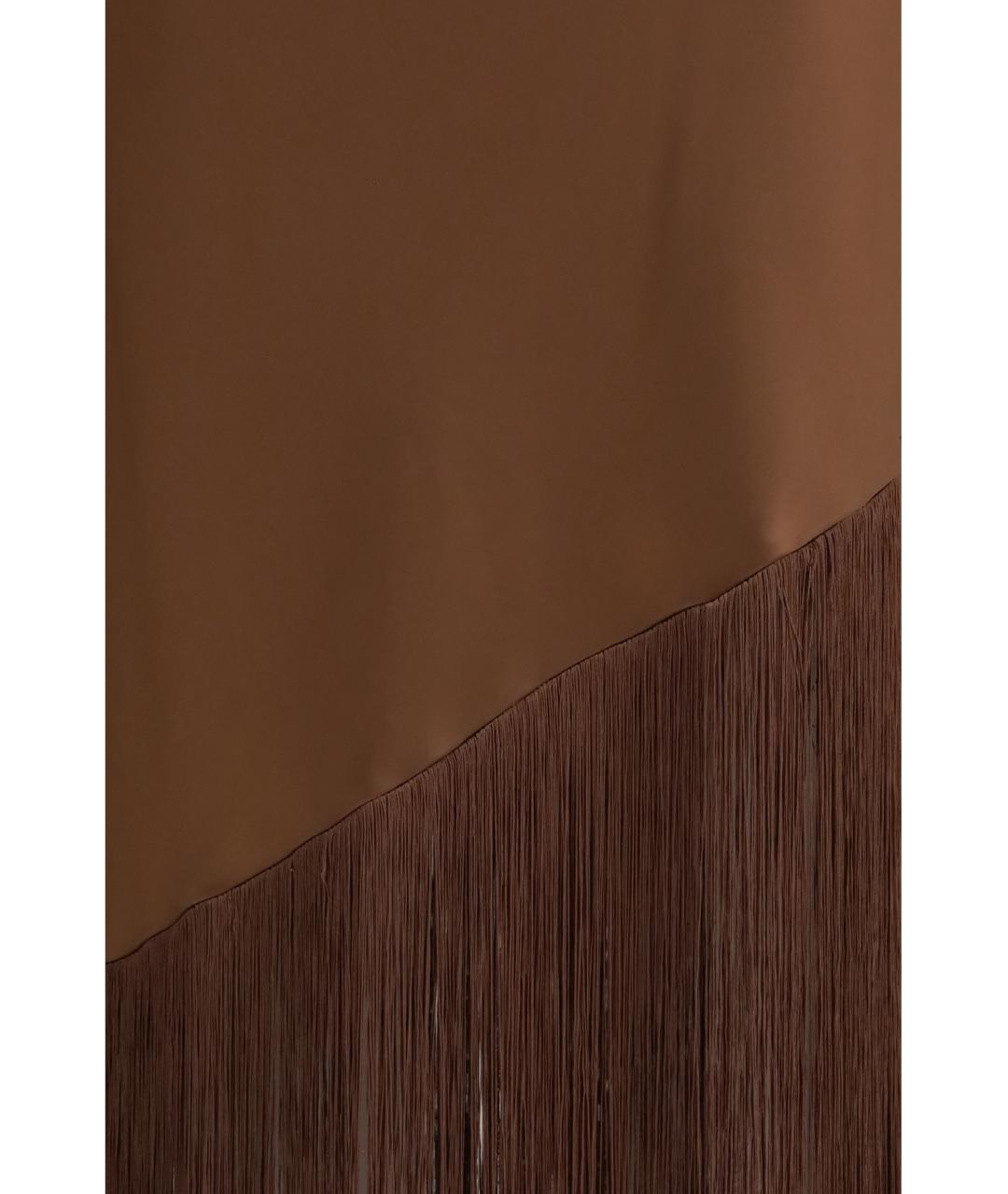 PINKO Коричневое полиэстеровое коктейльное платье, фото 3