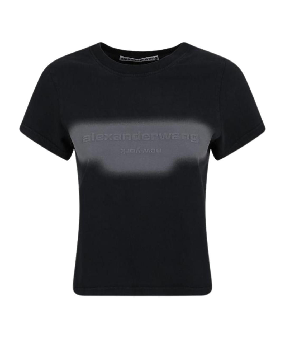 ALEXANDER WANG Черная хлопковая футболка, фото 1