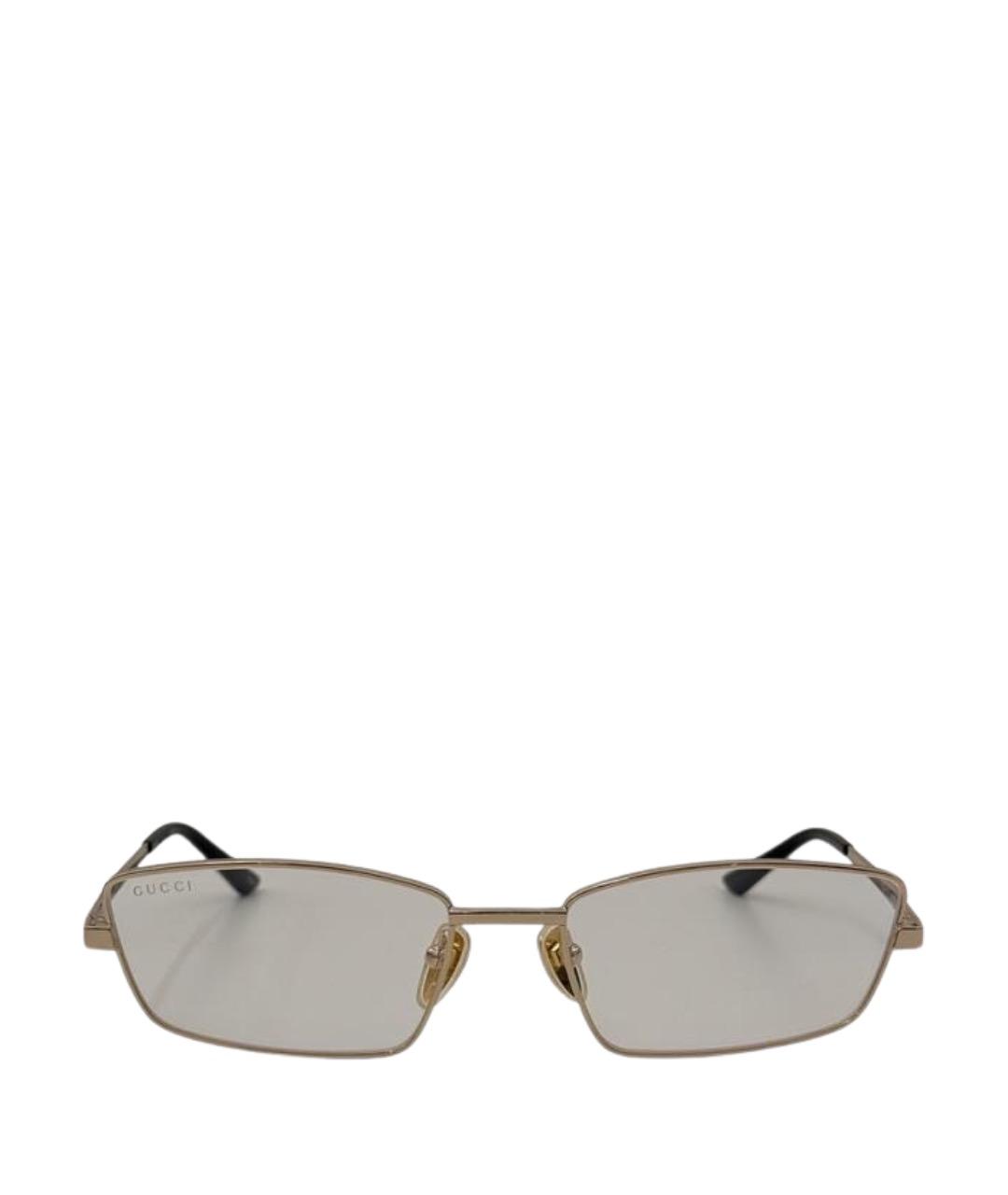 GUCCI Золотые металлические солнцезащитные очки, фото 1