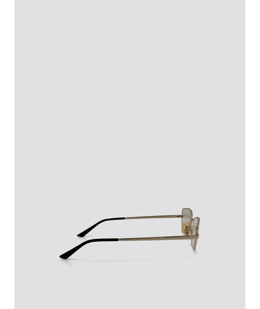 GUCCI Золотые металлические солнцезащитные очки, фото 2