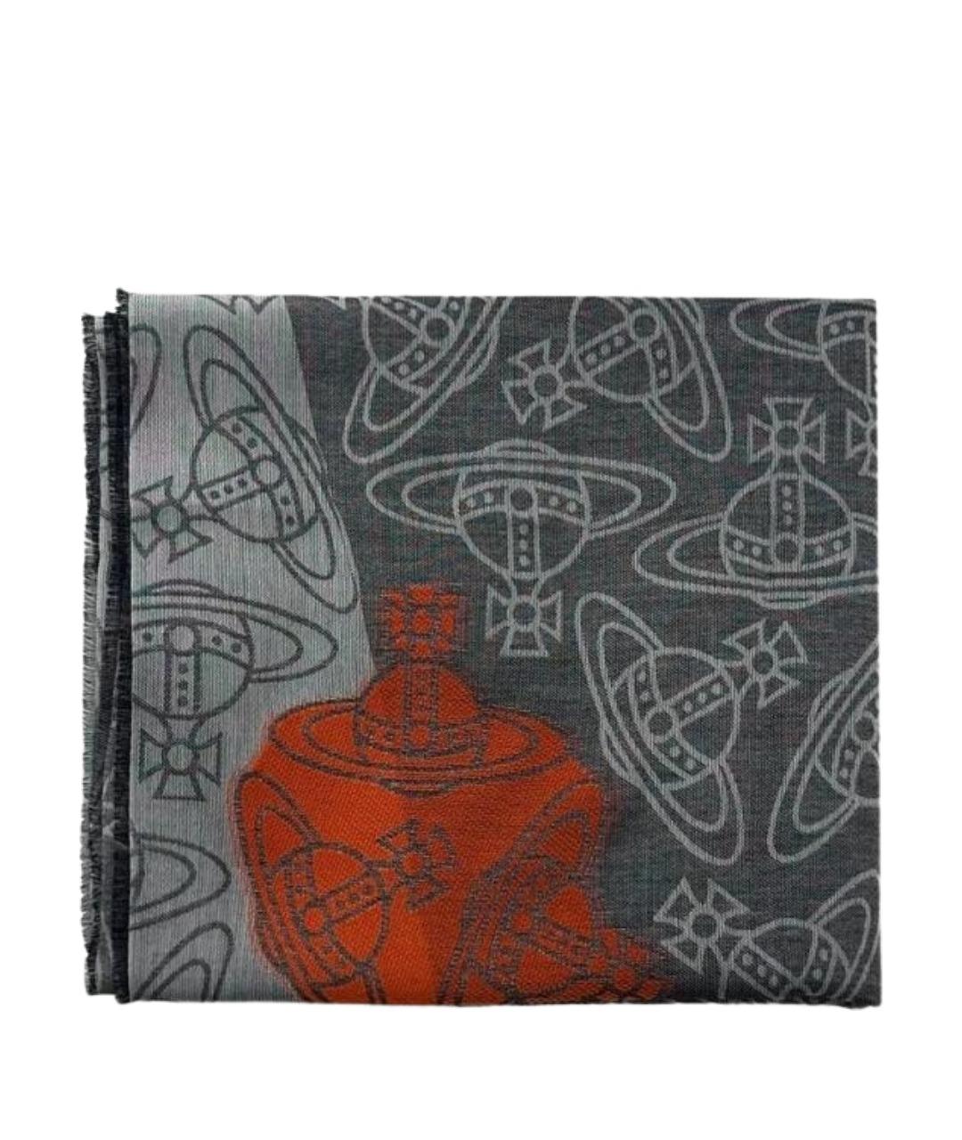 VIVIENNE WESTWOOD Черный хлопковый шарф, фото 1