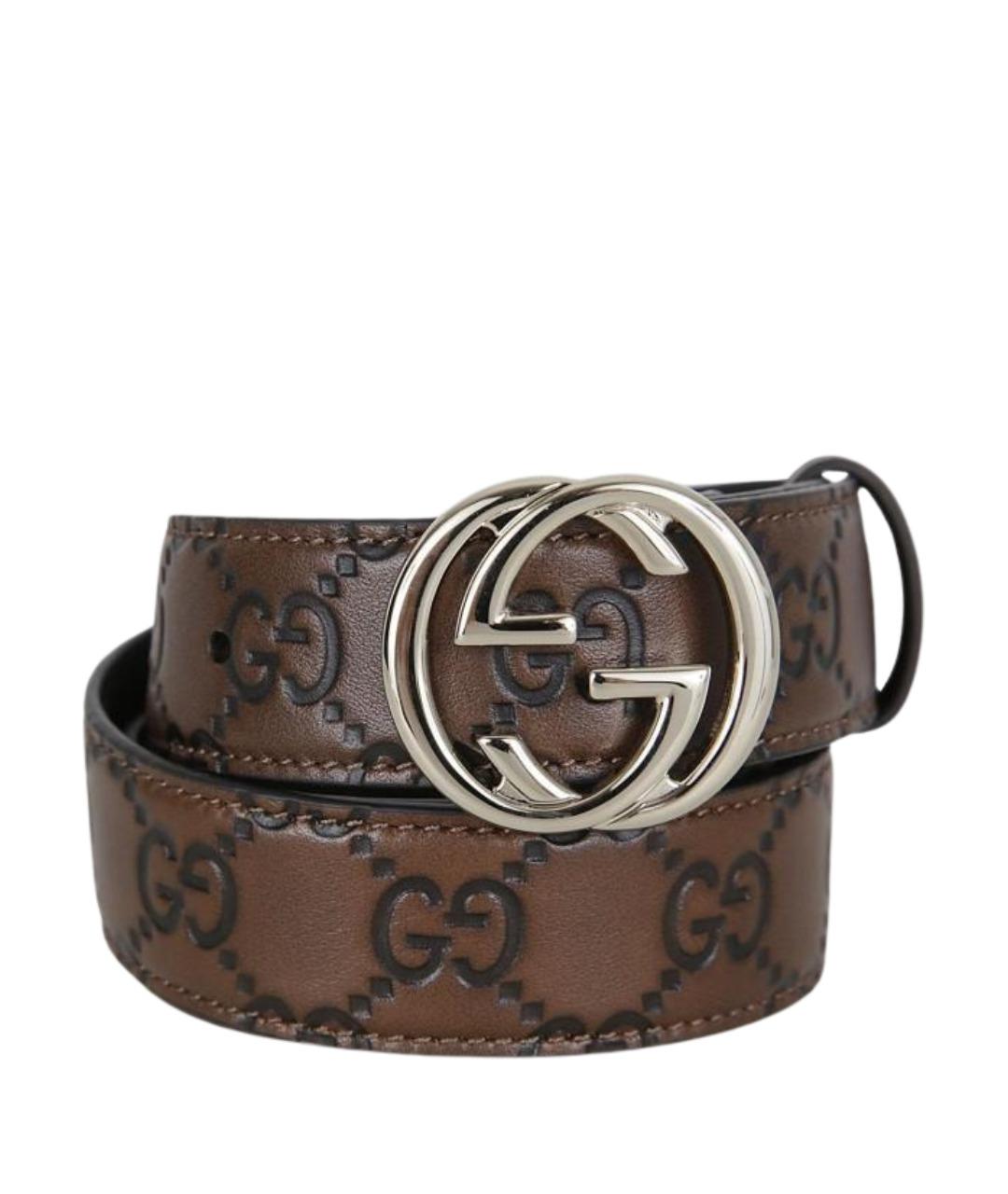 GUCCI Коричневый кожаный ремень, фото 1