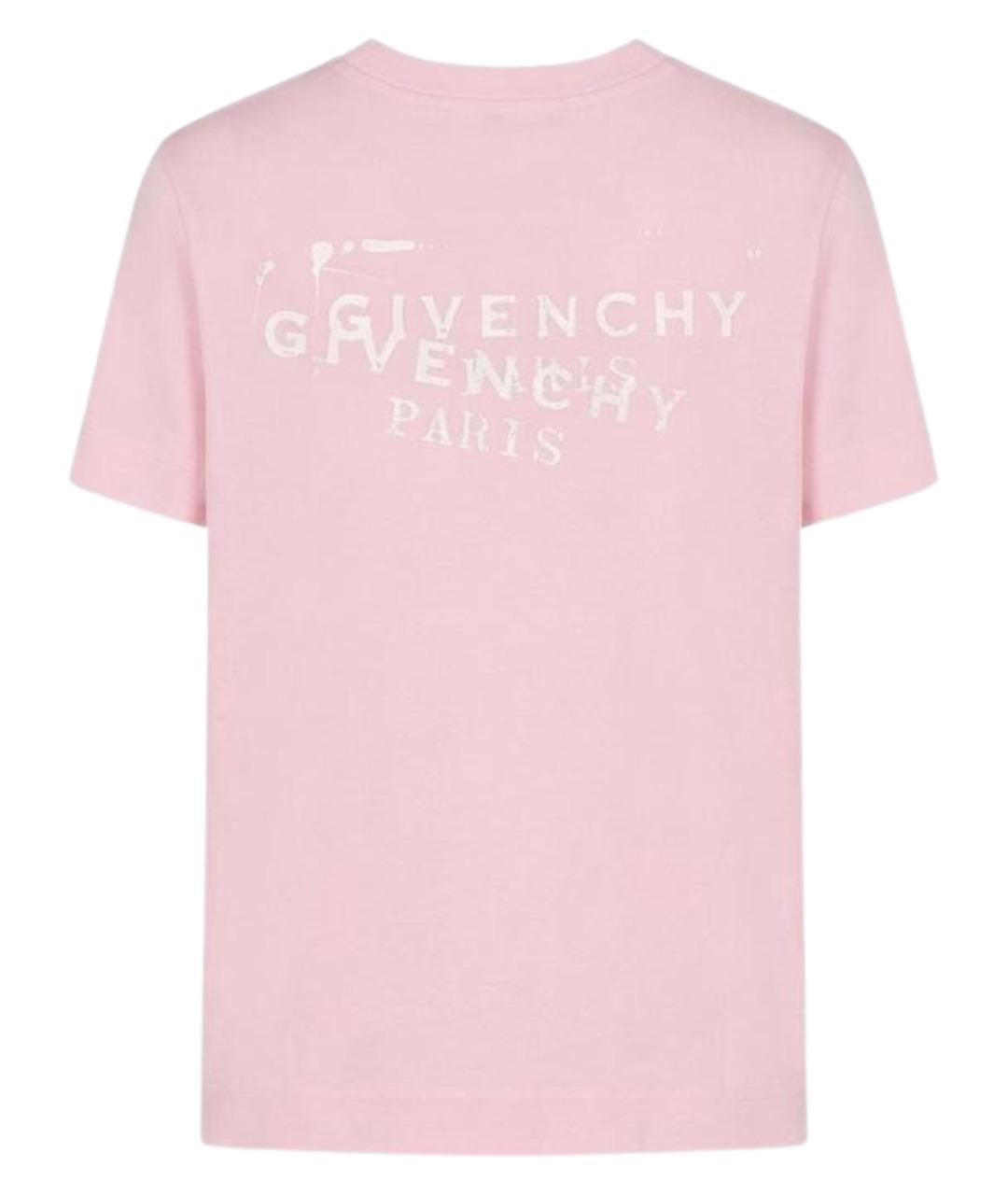 GIVENCHY Розовая хлопковая футболка, фото 2