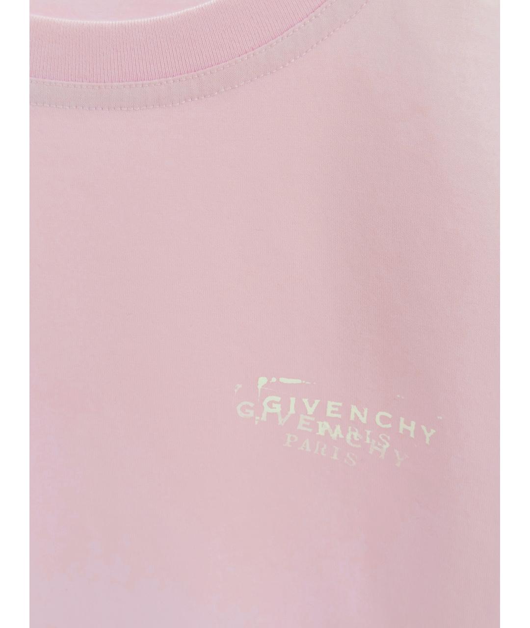GIVENCHY Розовая хлопковая футболка, фото 3