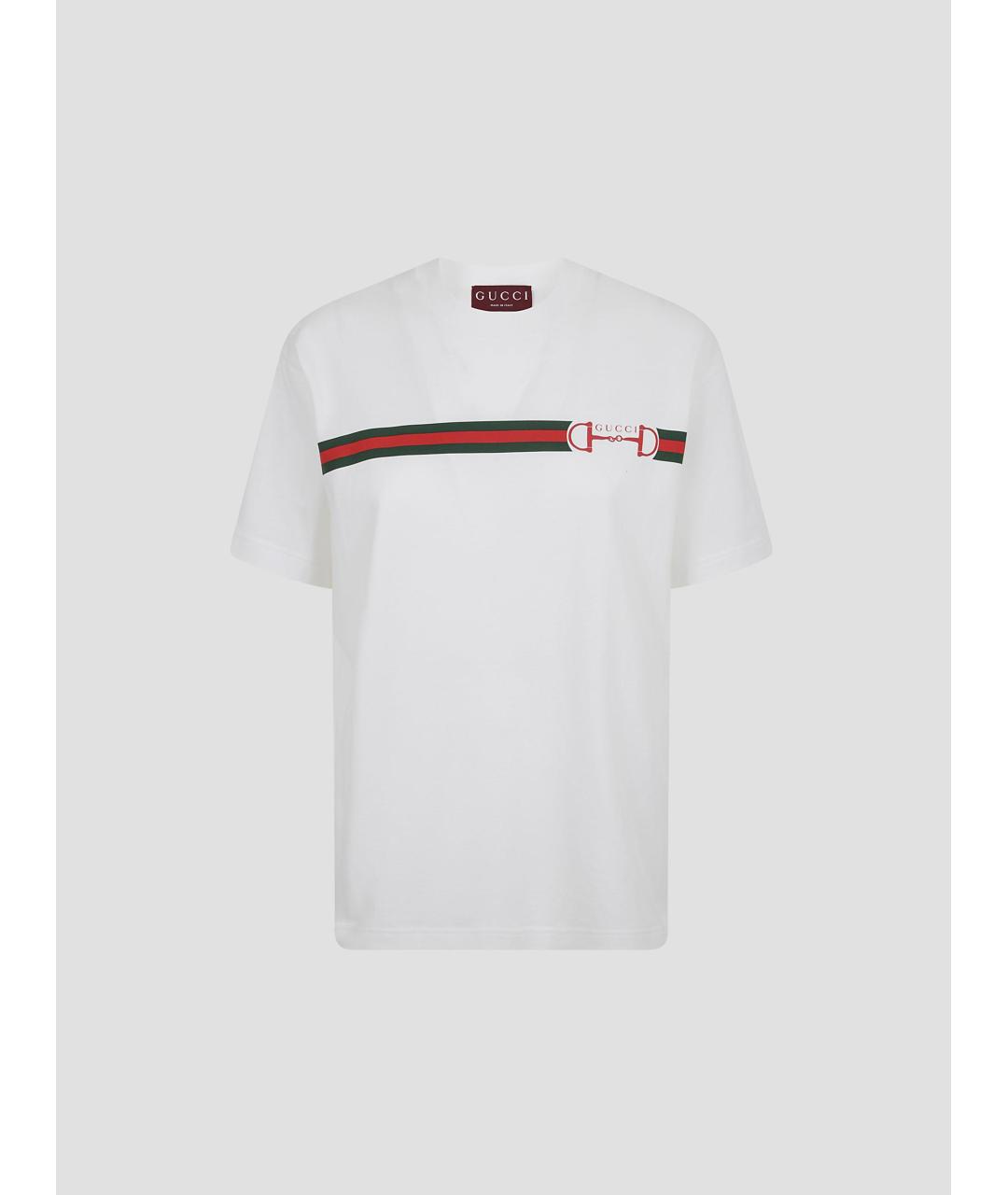 GUCCI Белая хлопковая футболка, фото 4