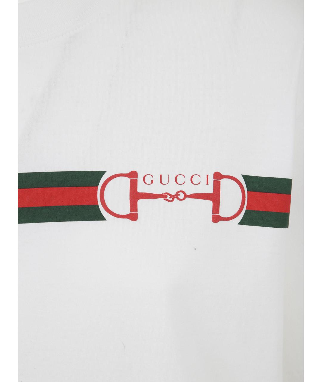 GUCCI Белая хлопковая футболка, фото 3