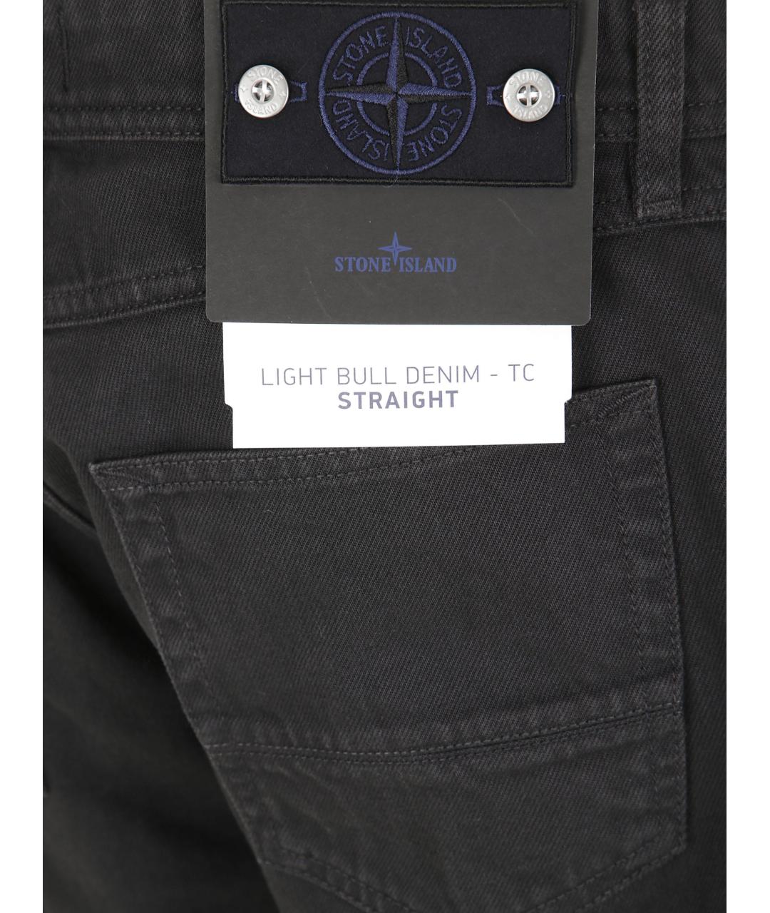 STONE ISLAND Черные прямые джинсы, фото 3
