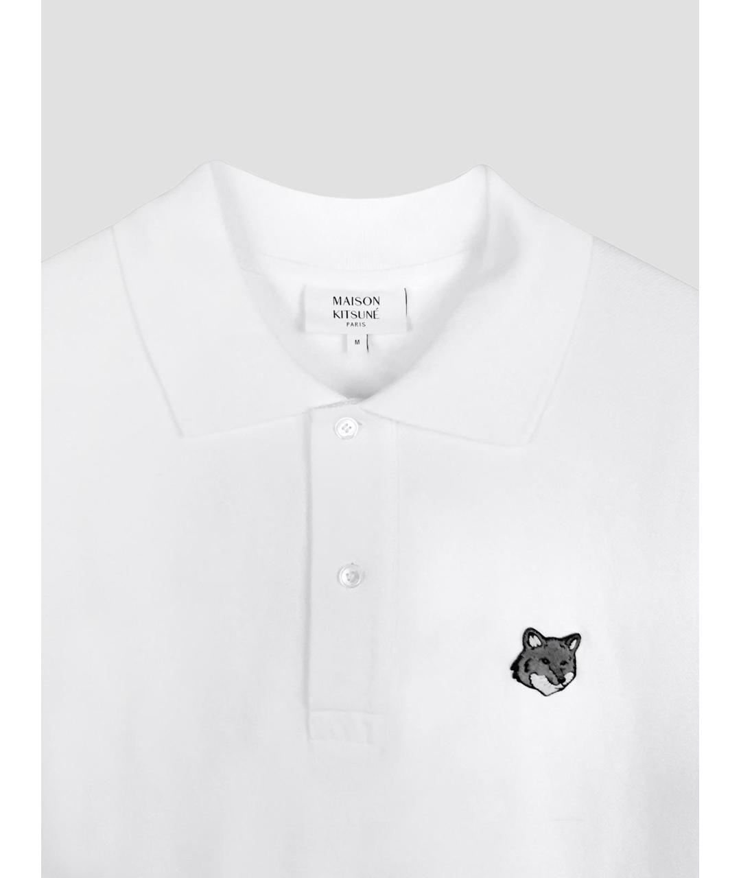 MAISON KITSUNE Белое хлопковое поло с коротким рукавом, фото 3