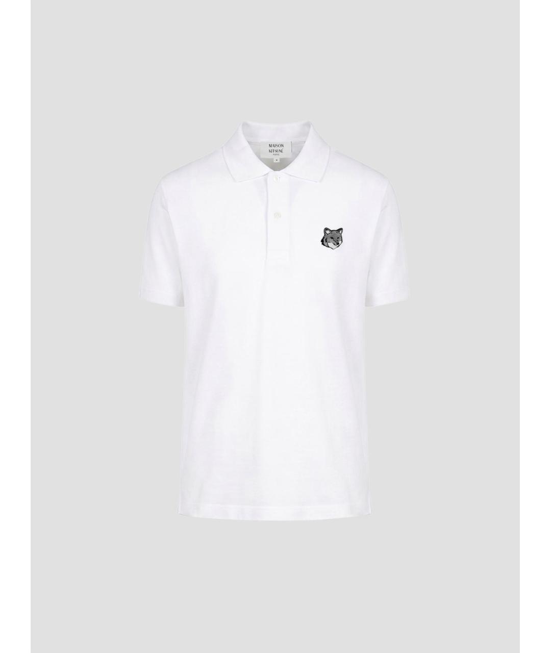 MAISON KITSUNE Белое хлопковое поло с коротким рукавом, фото 4
