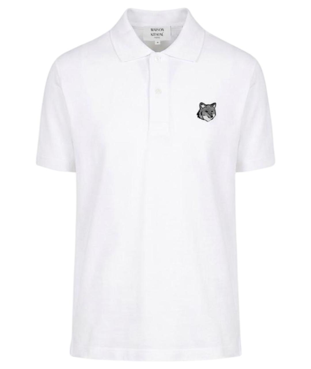 MAISON KITSUNE Белое хлопковое поло с коротким рукавом, фото 1