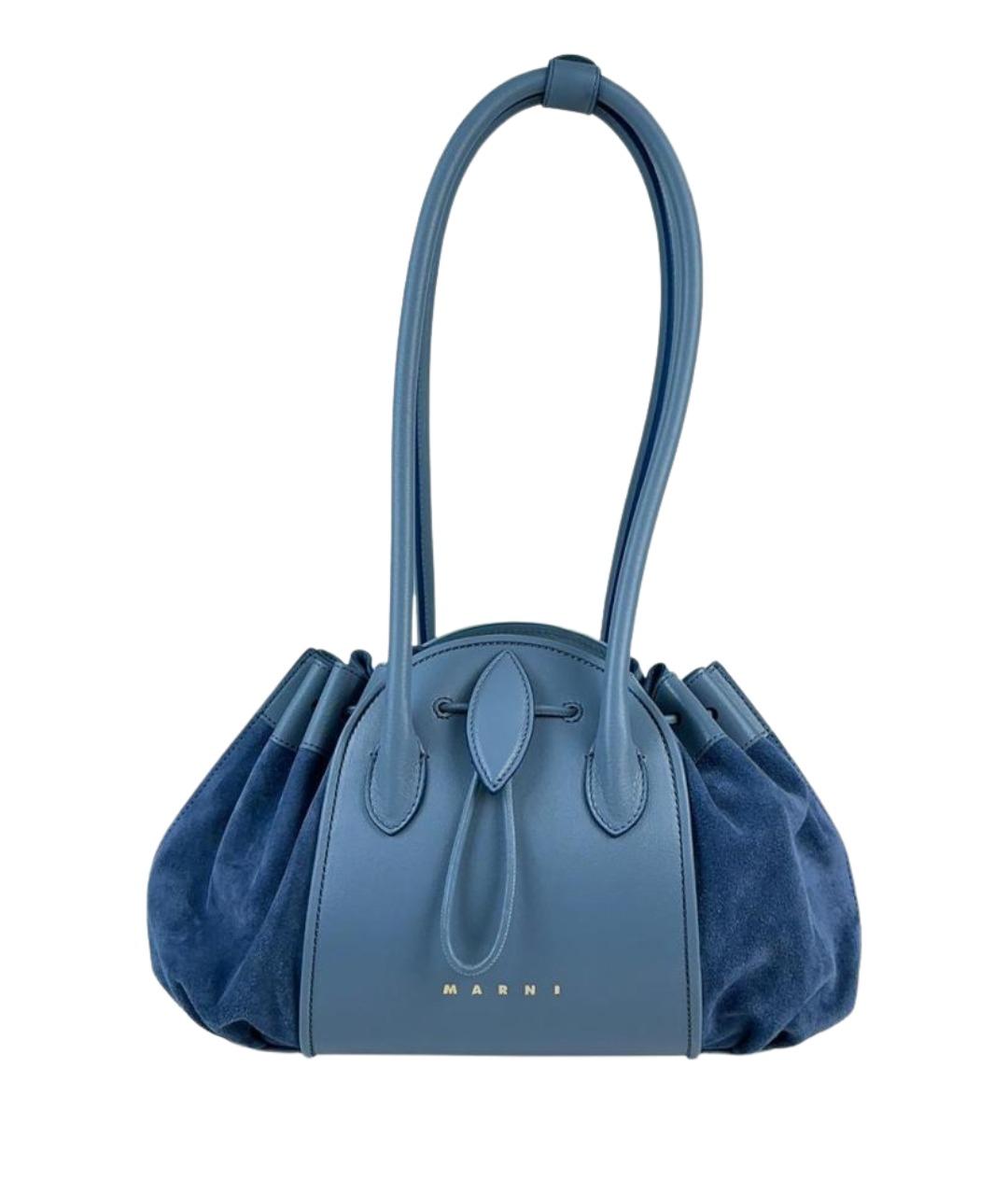 MARNI Синяя замшевая сумка тоут, фото 1