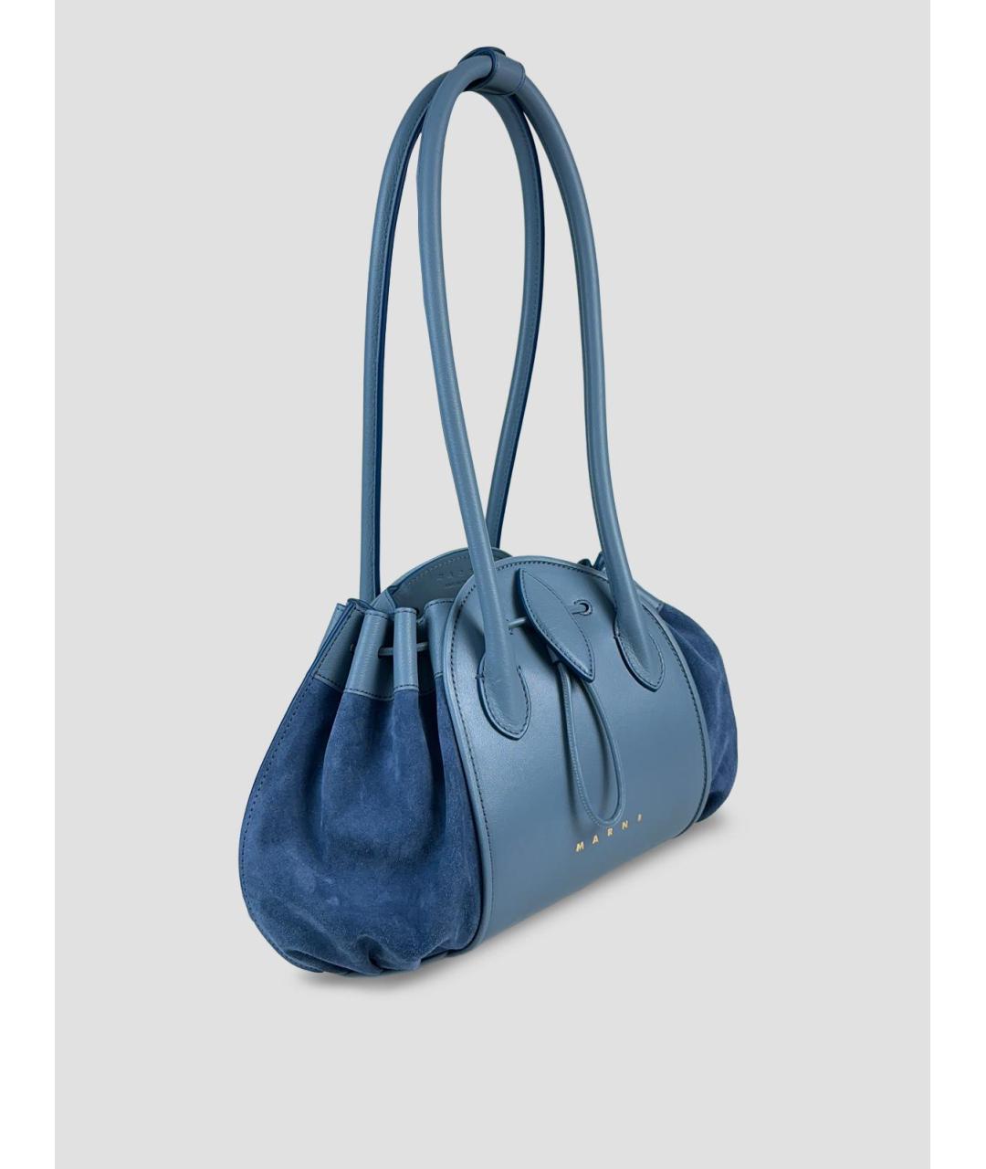 MARNI Синяя замшевая сумка тоут, фото 2