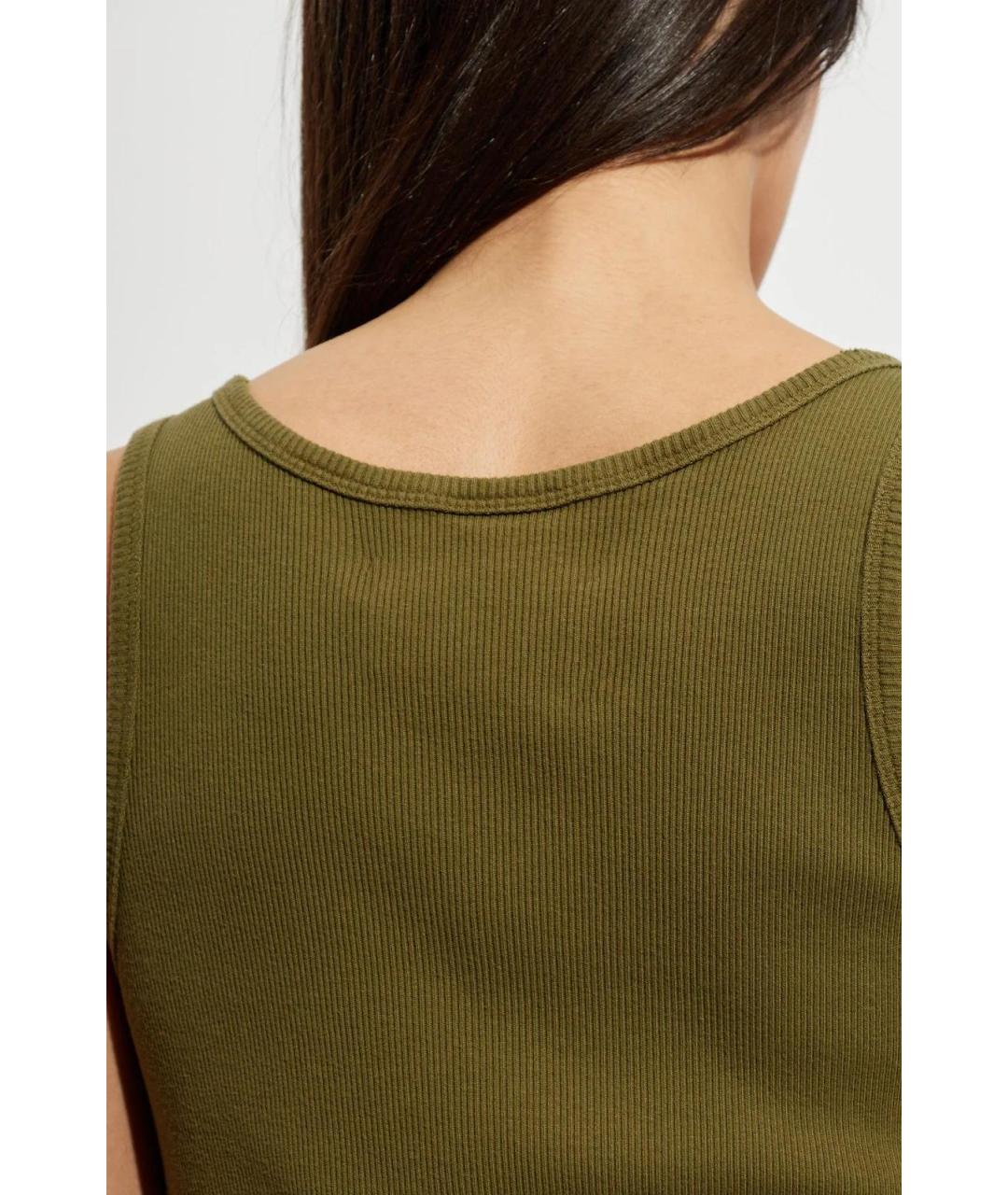 MAISON MARGIELA Хаки хлопковое повседневное платье, фото 3