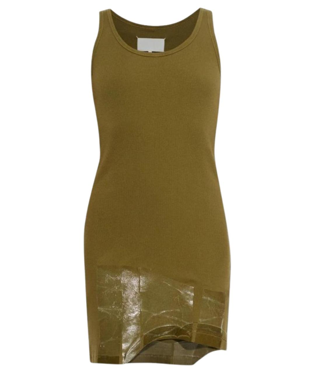 MAISON MARGIELA Хаки хлопковое повседневное платье, фото 1