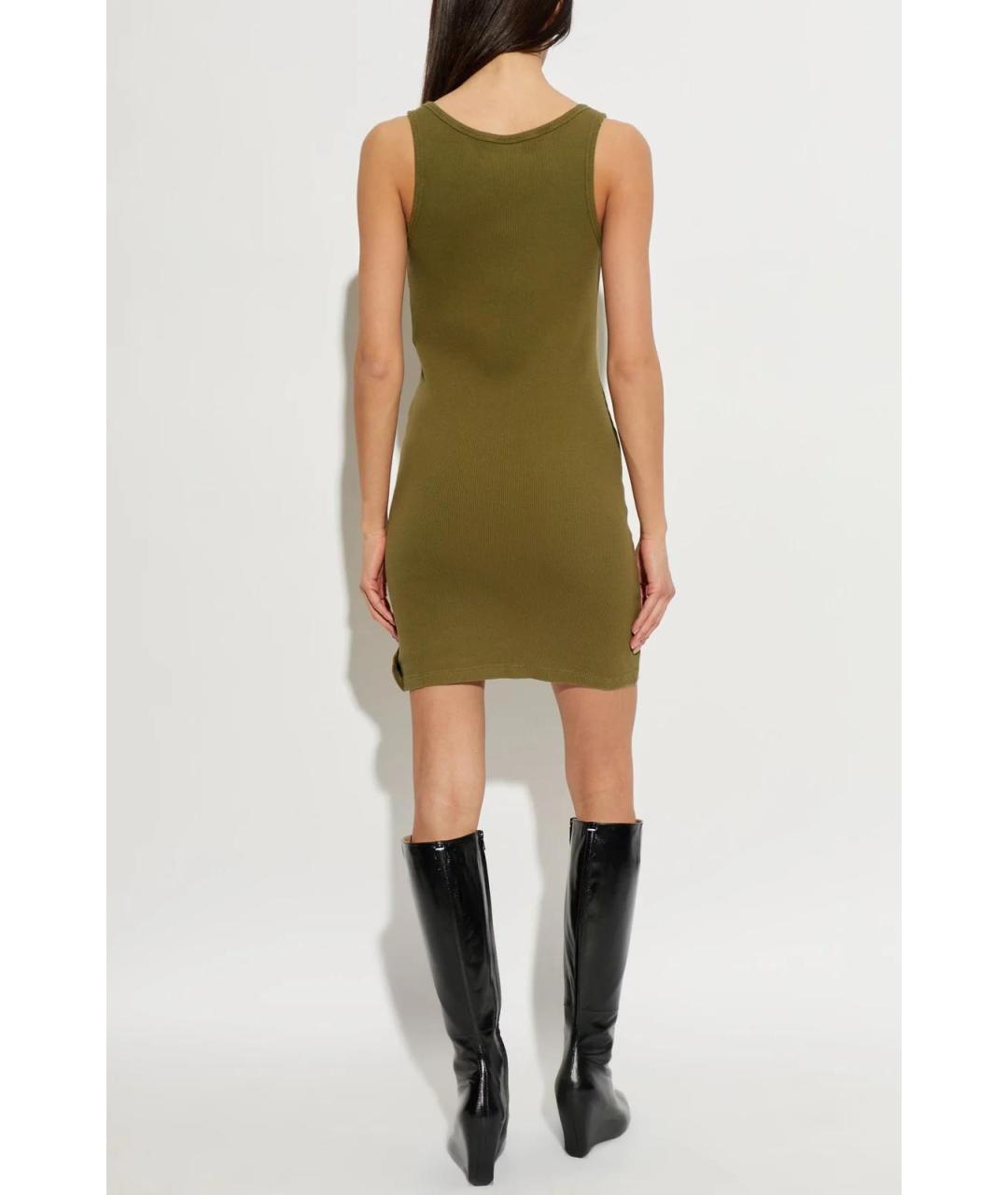 MAISON MARGIELA Хаки хлопковое повседневное платье, фото 2