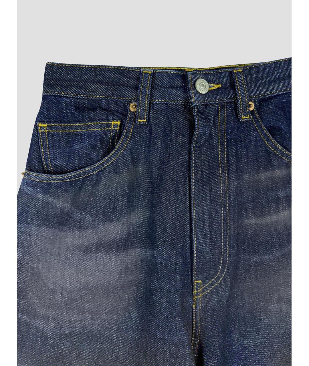 MM6 MAISON MARGIELA Темно-синие хлопковые прямые джинсы, фото 3