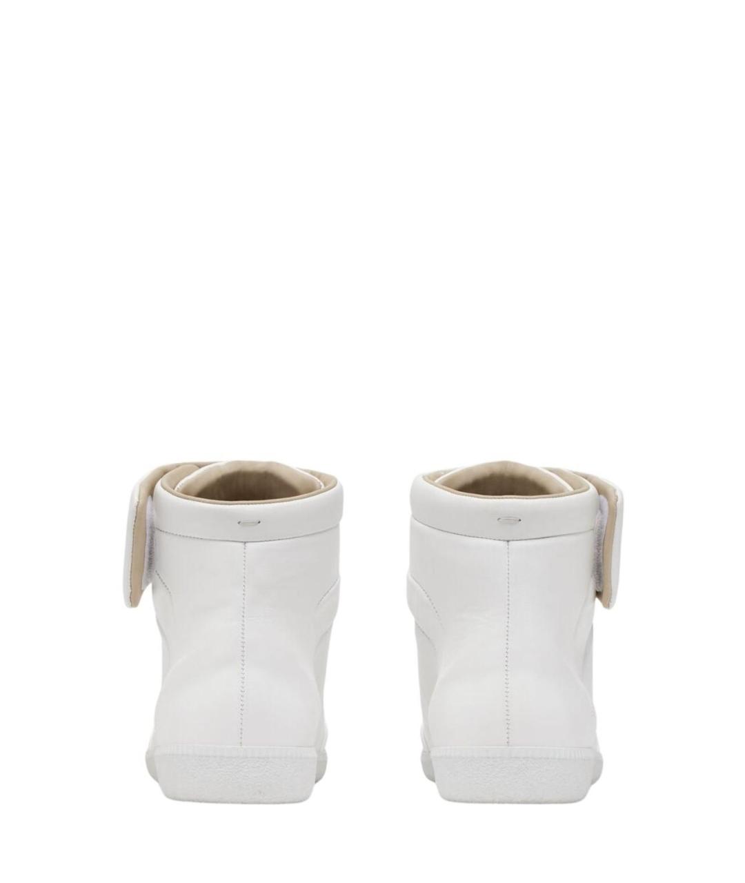 MAISON MARGIELA Белые кожаные высокие кроссовки / кеды, фото 3