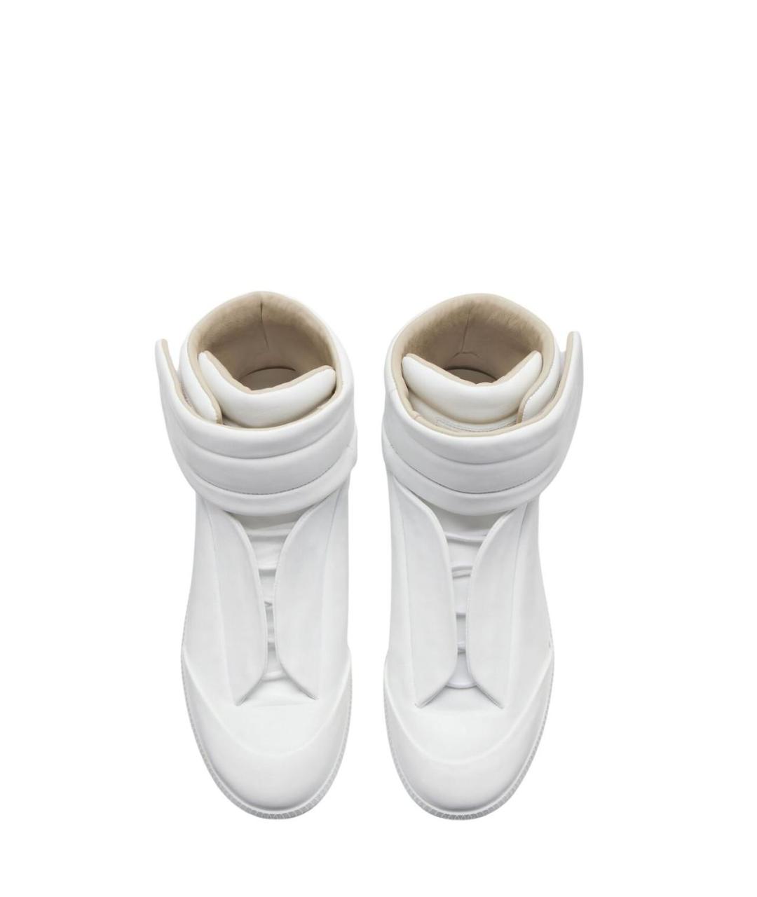 MAISON MARGIELA Белые кожаные высокие кроссовки / кеды, фото 2