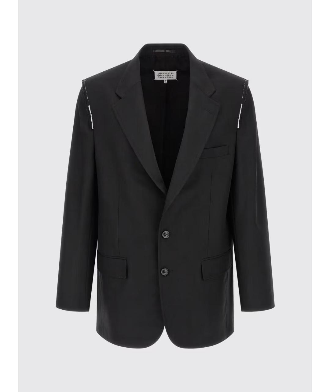 MAISON MARGIELA Черный шерстяной пиджак, фото 3