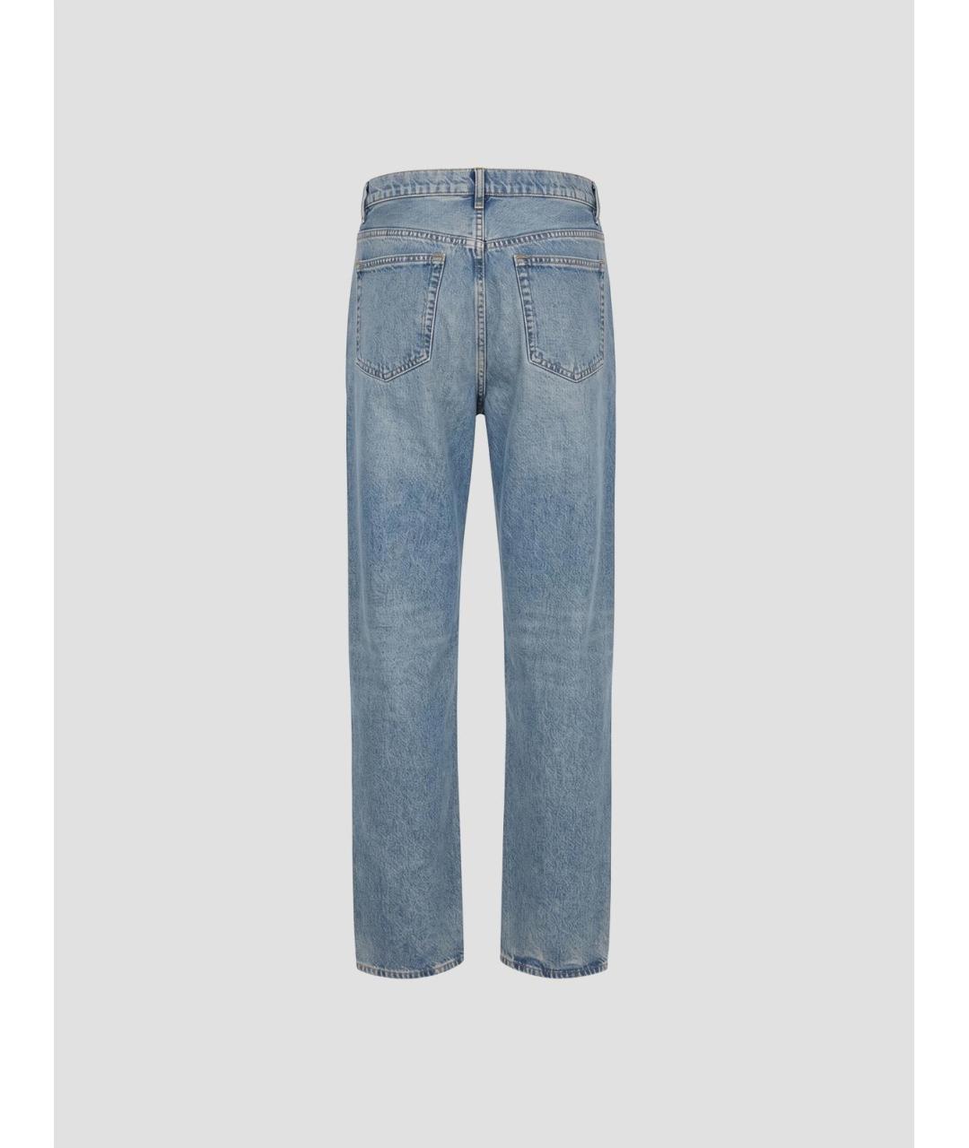 MAISON MARGIELA Голубые хлопковые прямые джинсы, фото 2