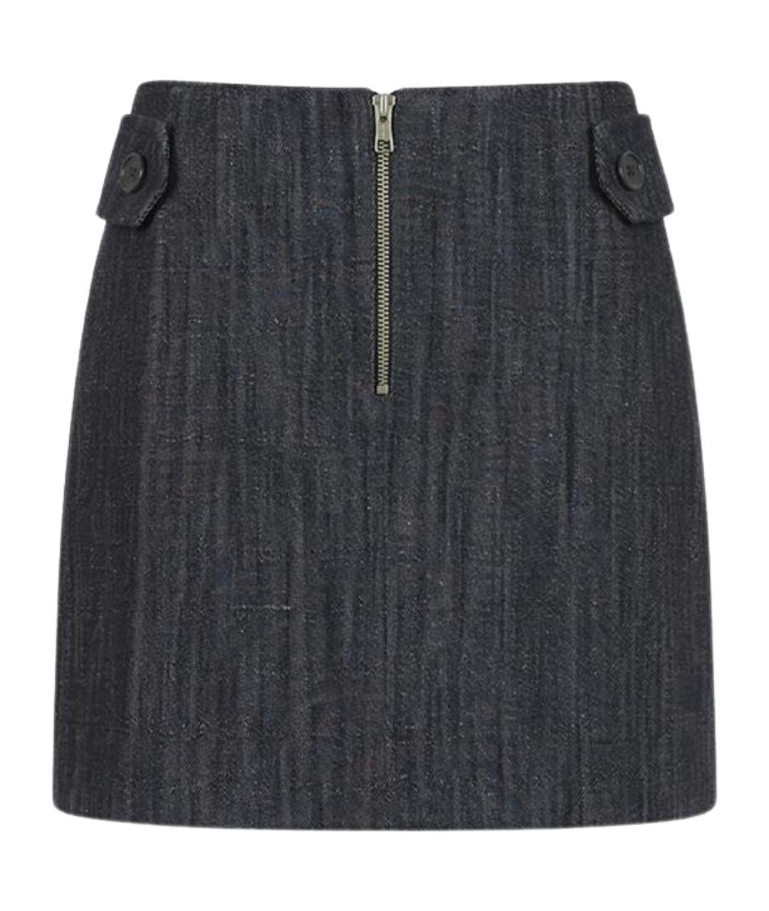 PALOMA WOOL Антрацитовая хлопковая юбка мини, фото 1