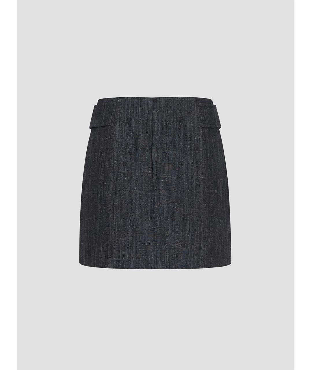 PALOMA WOOL Антрацитовая хлопковая юбка мини, фото 2