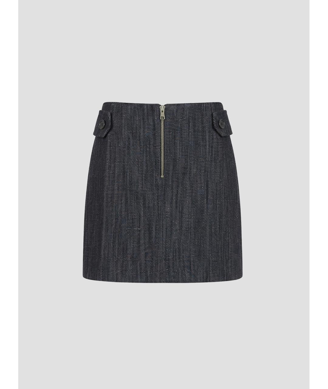 PALOMA WOOL Антрацитовая хлопковая юбка мини, фото 4