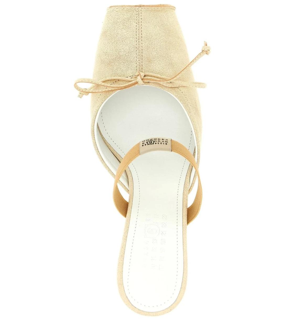 MM6 MAISON MARGIELA Бежевые замшевые мюли, фото 3