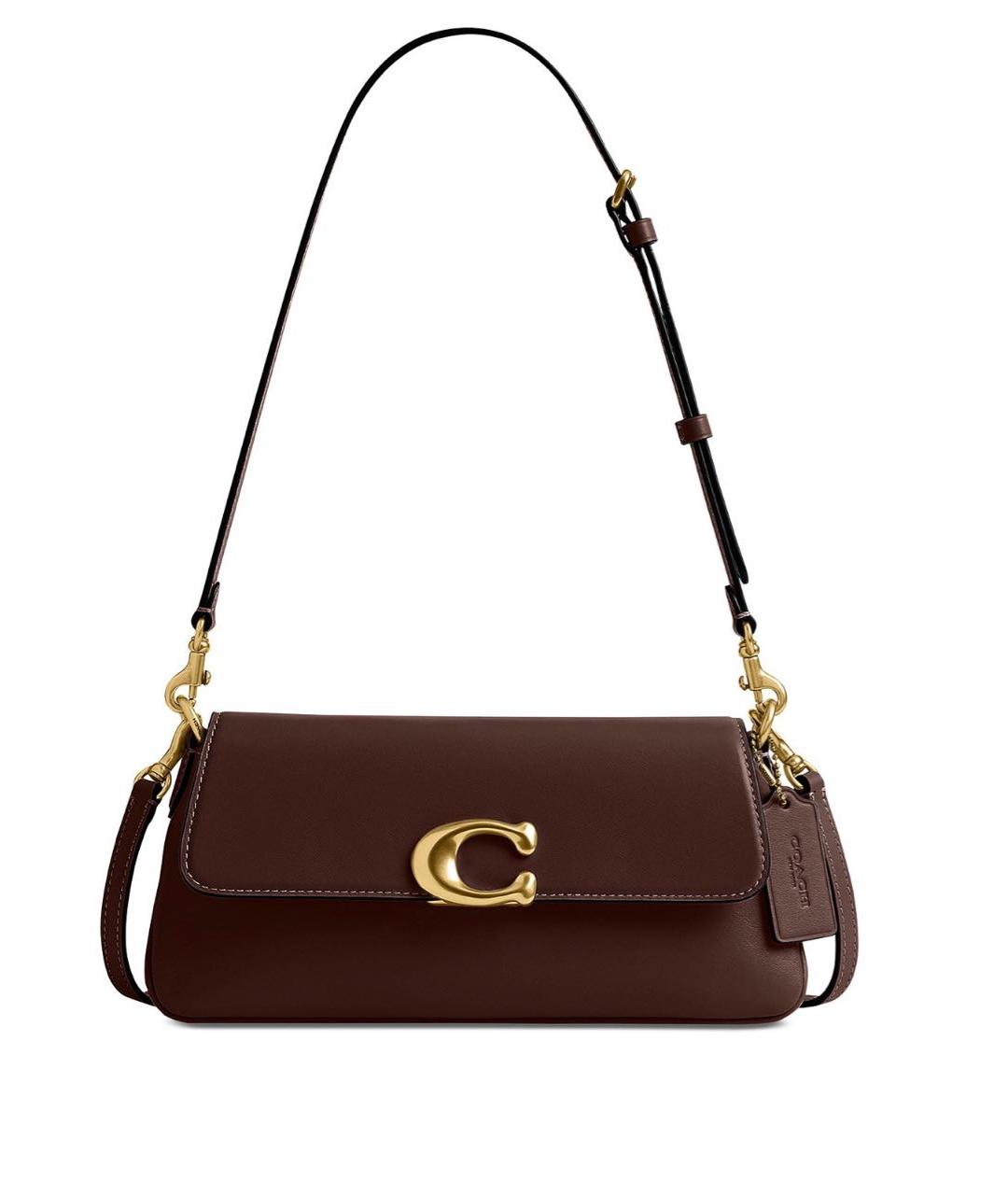 COACH Коричневая кожаная сумка через плечо, фото 9