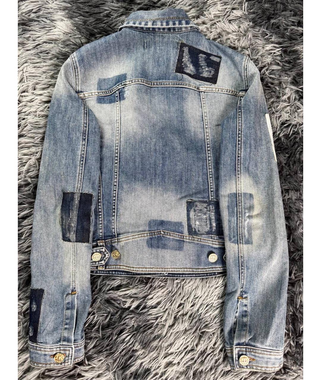 JUST CAVALLI Голубая хлопковая куртка, фото 2