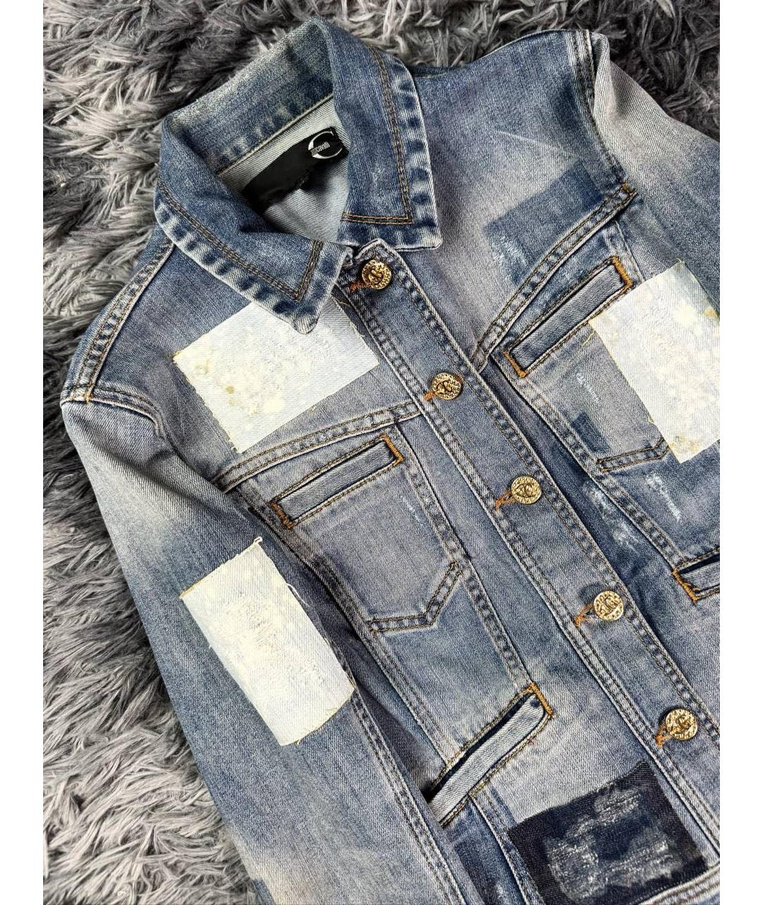 JUST CAVALLI Голубая хлопковая куртка, фото 4