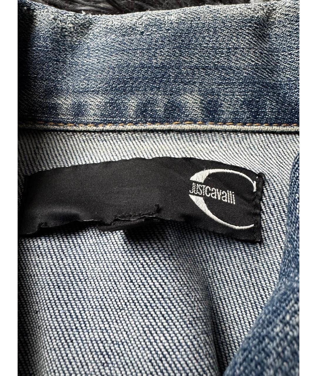 JUST CAVALLI Голубая хлопковая куртка, фото 5