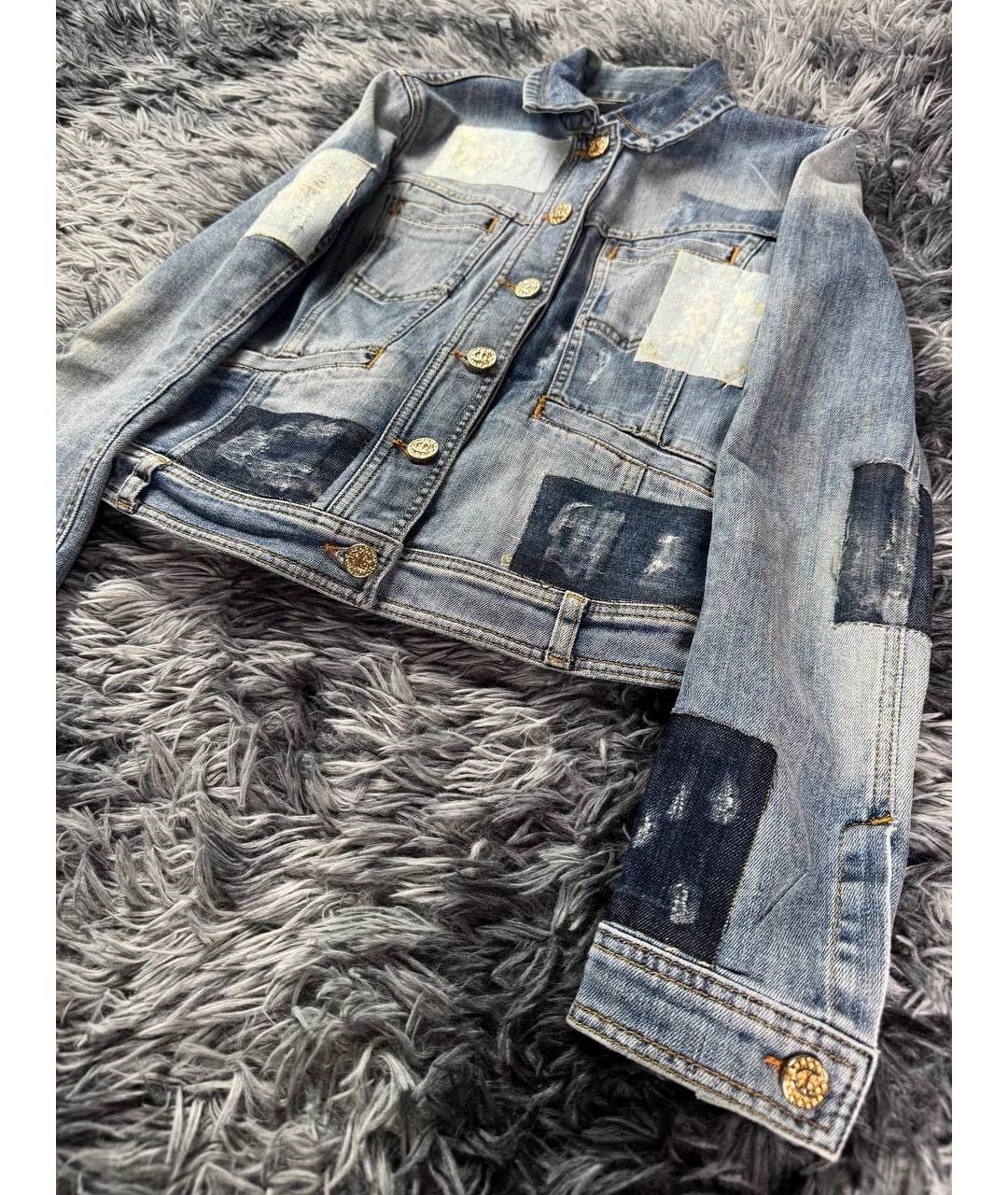 JUST CAVALLI Голубая хлопковая куртка, фото 7