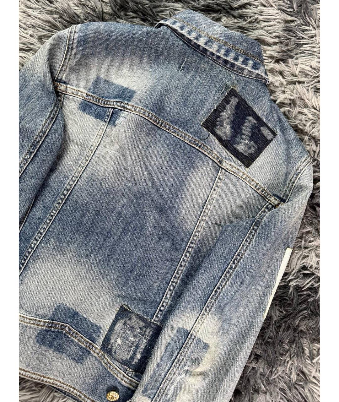 JUST CAVALLI Голубая хлопковая куртка, фото 3