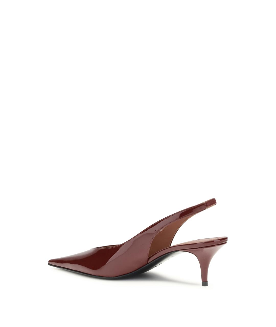Amina Muaddi Бордовые туфли из лакированной кожи, фото 3